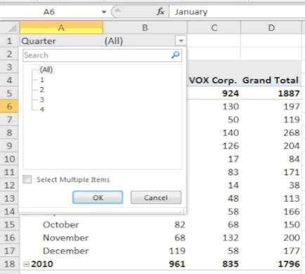 How to Filter Data in a Pivot Table or Pivot Chart | HowTech