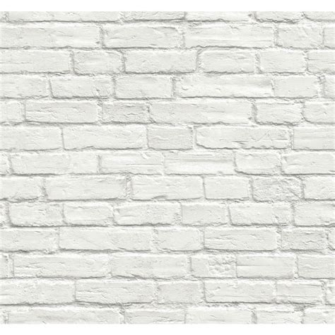 NextWall Vintage White Brick Vintage Vinyl Peel & Stick Wallpaper Roll (Covers 30.75 Sq. Ft ...