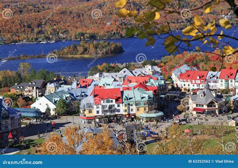 Mont Tremblant Lake and Resort Stock Photo - Image of yellow, path: 62252562