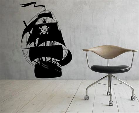 Pirate Ship with Skull Wall Vinyl Decal Sticker Sea Boat Ocean | Etsy | Vinyl wall decals, Vinyl ...