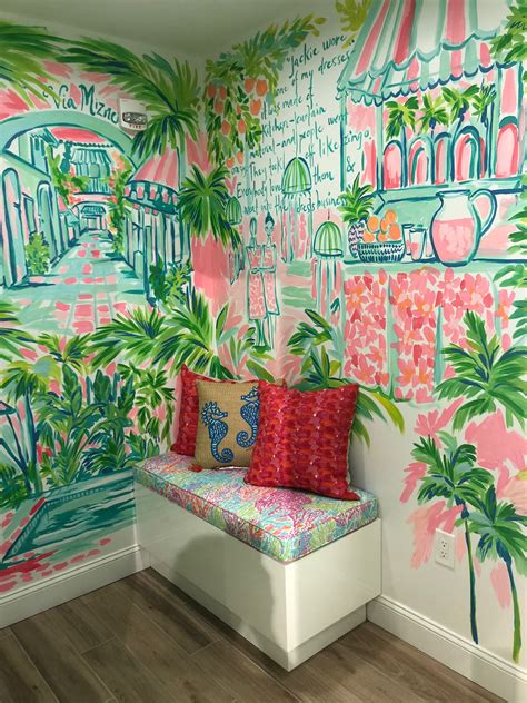 Lilly Pulitzer Room, Lilly Pulitzer Inspired, Bathroom Mural, Girls Bathroom, Beach House Guest ...