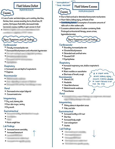 Fluids Hypovolemia & Hypervolemia Nursing Notes Digital Download - Etsy