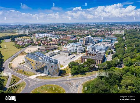 Aerial photo of the Bournemouth University, Talbot Campus buildings ...