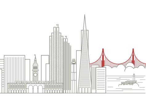 San Francisco Skyline in Illustrator | Graphic design cards, Building illustration, San ...