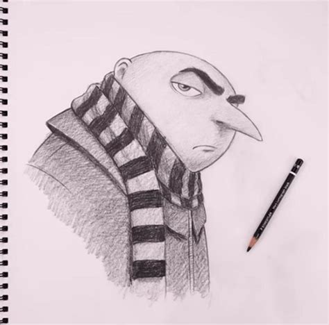 a pencil drawing of a man with a scarf around his neck and an angry ...