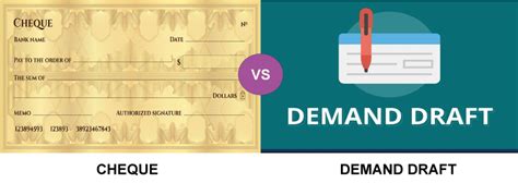 Difference Between Demand Draft and Cheque - javatpoint