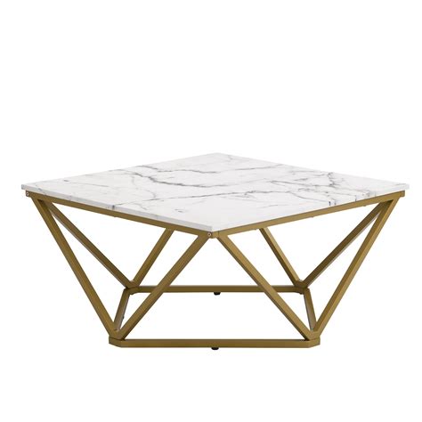 Giulia Marble Effect Square Coffee Table | daals