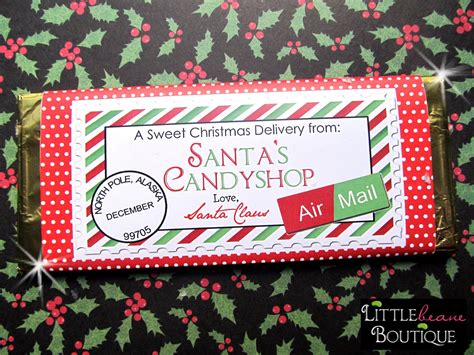 Free Printable Candy Bar Wrappers Templates Christmas