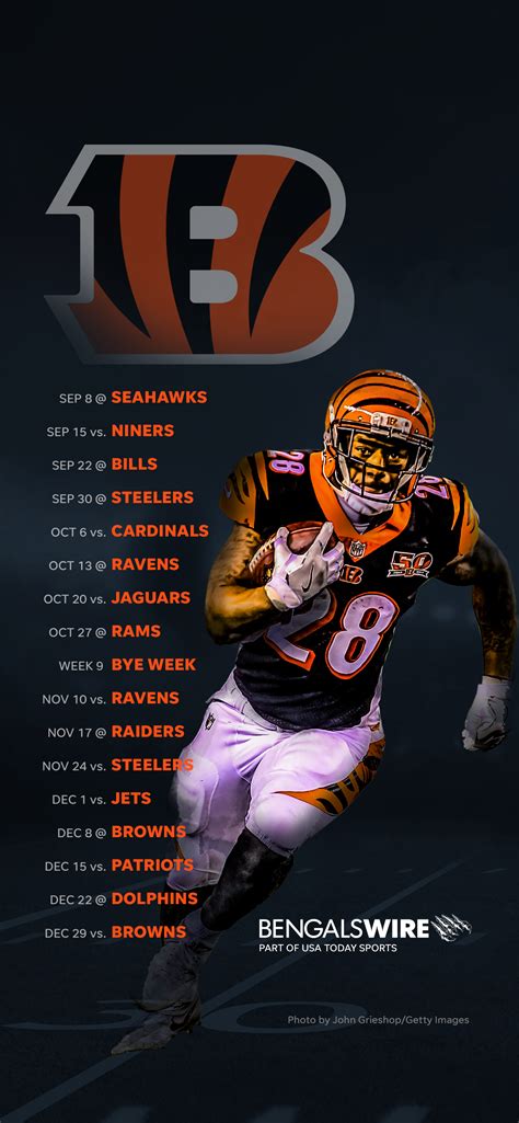 2019 Cincinnati Bengals Schedule: Downloadable Wallpaper