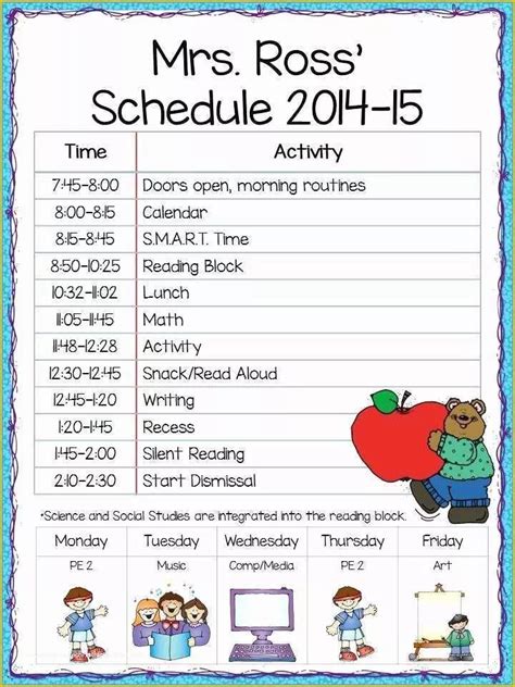 Free School Master Schedule Template Of Elementary School Master ...