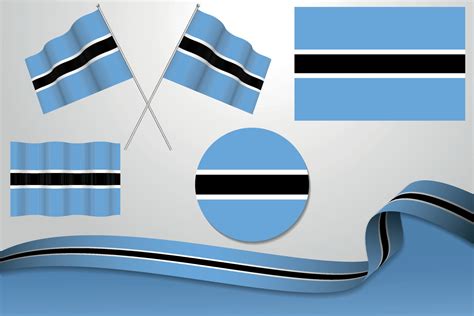 Set Of Botswana Flags In Different Designs Vector Image | sexiezpix Web ...