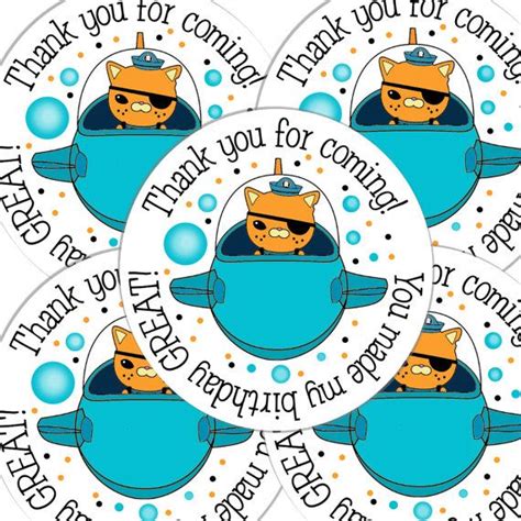 20 2 Inch round Octonauts Birthday sticker labels by bafoodle, $6.00 ...