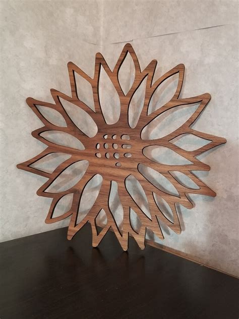 Wood Sunflower Wall Art | Etsy