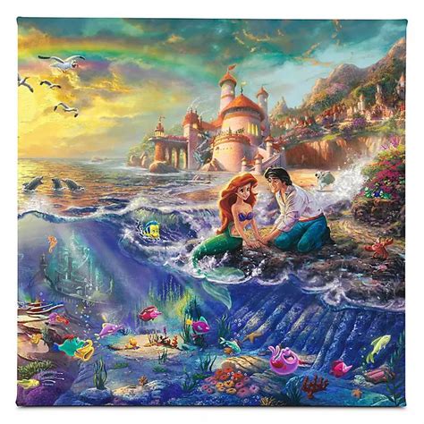 The Little Mermaid Gallery Wrapped Canvas by Thomas Kinkade | shopDisney | Disney paintings ...