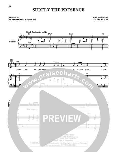 Surely The Presence (Choral) Sheet Music PDF (Alfred Sacred) - PraiseCharts