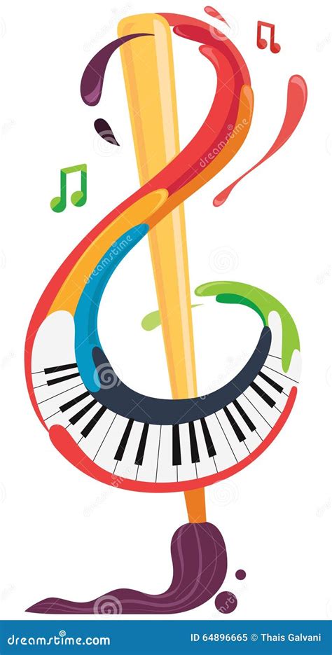 Music And Art Brush And Piano Stock Vector - Image: 64896665