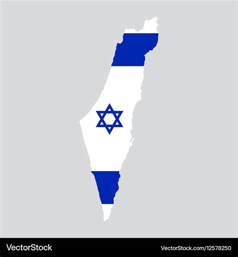 Israel map painted in color flag Royalty Free Vector Image