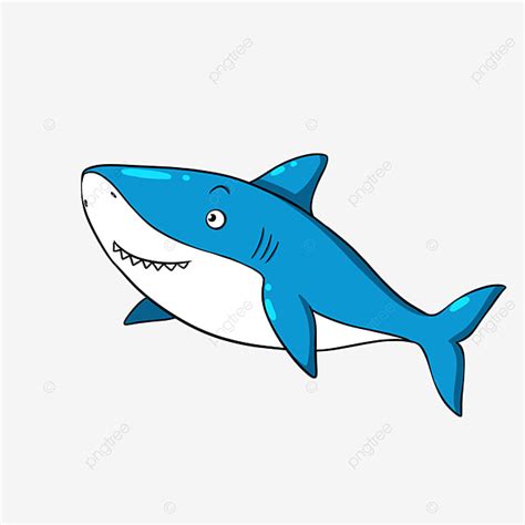 Blue Shark Clipart PNG Images, Sky Blue Cartoon Shark Clipart Hand Drawn, Shark Clipart, Shark ...