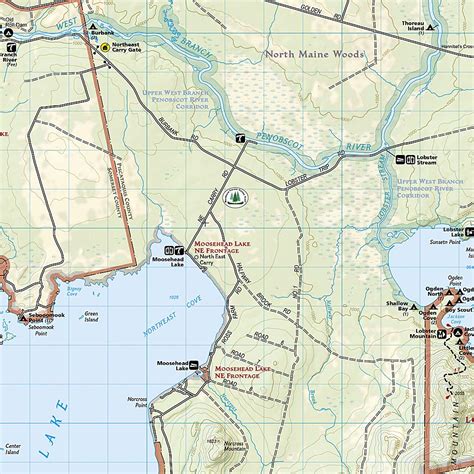 National Geographic - Allagash Wilderness Waterway South - Trails Illustrated Folding Travel Map ...