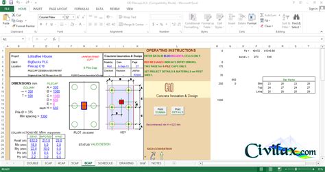 Pile Design Spreadsheet Free Download Google Spreadshee pile cap design spreadsheet free ...