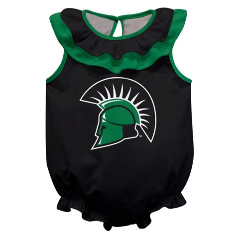 USC Upstate Spartans Black Sleeveless Ruffle Onesie Mascot Bodysuit by ...