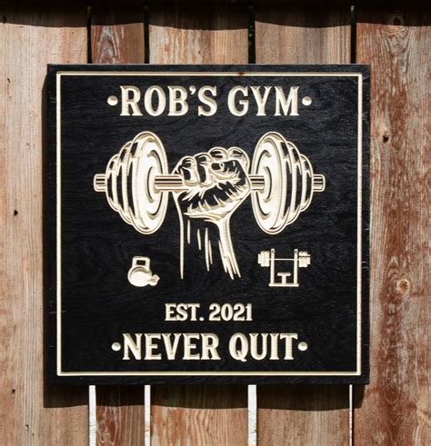 Home Gym Sign, Gym Decor, Personalized Sign, Personalized Gym Decor, Custom Gym Signs, Carved ...