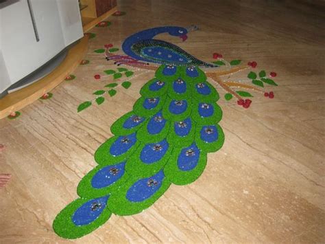 Peacock Rangoli Deisgns - 9 Peacock Rangoli Designs, Peacock Rangoli