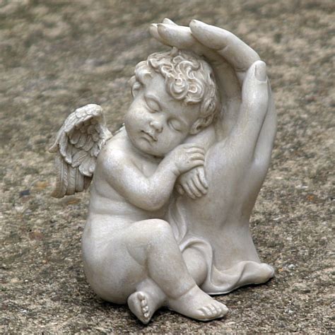 Angel Cherub Asleep On Lt Hand - Garden Gifts Ornaments