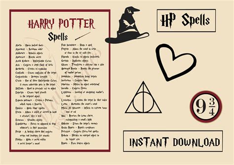 Harry Potter Spell List