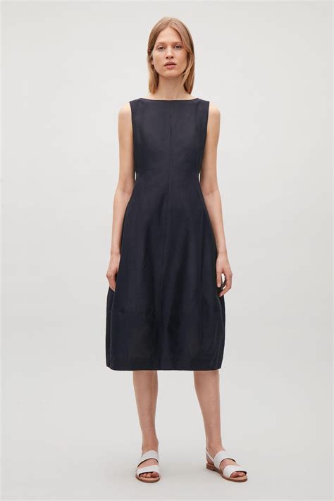 Cos Sleeveless Dress With Cocoon Skirt in Blue - Lyst