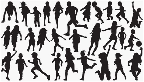 Running-child-kids Silhouettes Graphic by octopusgraphic · Creative Fabrica