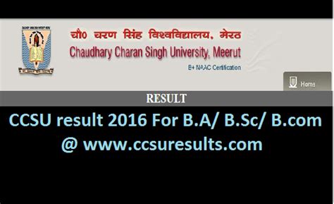 CCSU Result 2022 CCS University Meerut B.A/ B.Sc/ B.com Results @ www ...