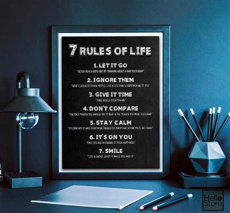 7 Rules of Life Wall Art Rules of Life for Success Positive - Etsy