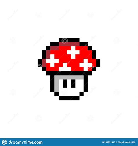 Fly Agaric 8-bit Pixel Graphics Icon. Pixel Art Style. Game Assets. 8 ...