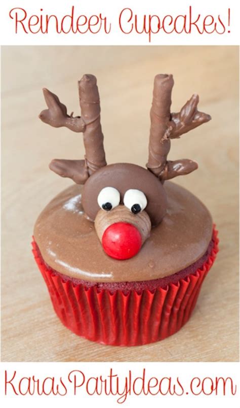 Kara's Party Ideas DIY Christmas Holiday Reindeer Cupcakes Dessert Recipe!