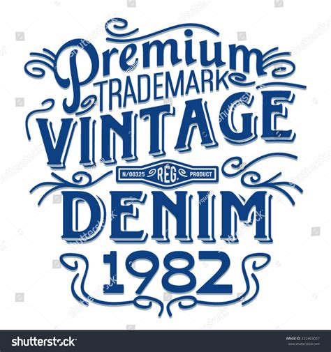 Vintage Typography, T-Shirt Illustration, Denim, Retro Font - 222463057 ...