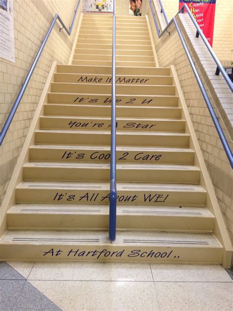 Use The School Stairs To Showcase Your Theme School | School, School photos, Stairs