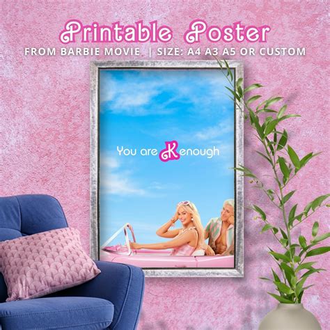 Poster Barbie Movie you Are Kenough Quote - Etsy