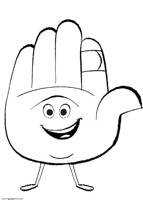 Hi5 Emoji Movie Coloring Page - Free Printable Coloring Pages