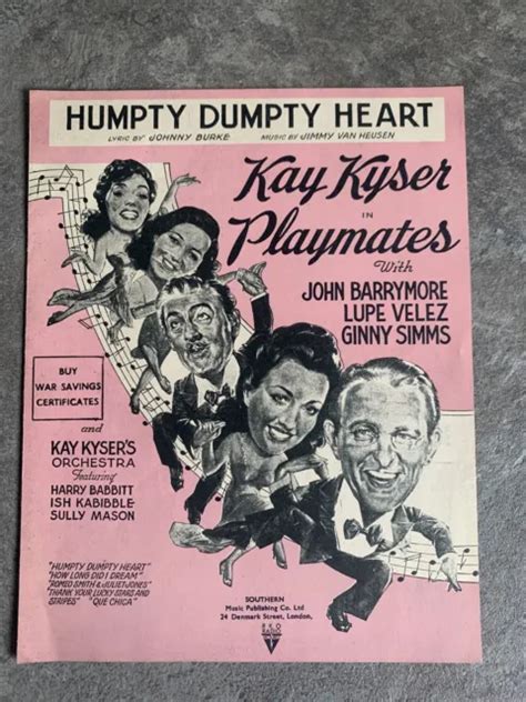 VINTAGE SHEET MUSIC - HUMPTY DUMPTY HEART - Kay Kyser - 1941 $6.28 - PicClick