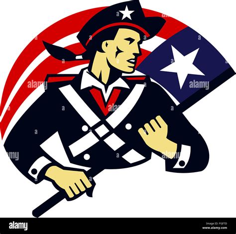 American Patriot Minuteman Flag Retro Stock Photo - Alamy