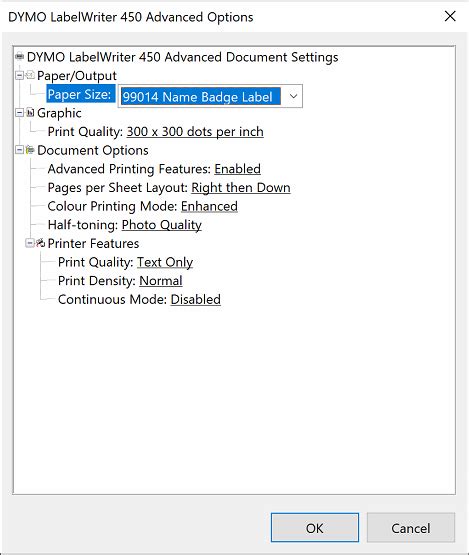 Dymo Printer Configuration