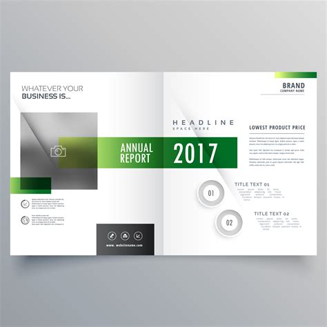 elegant green bi fold brochure or magazine cover page design tem ...