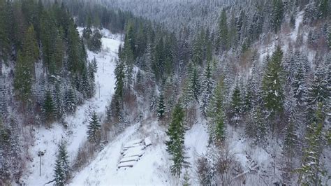 Aerial view of the Carpathian mountains in winter 24083870 Stock Video at Vecteezy