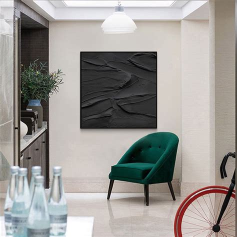 Black 3D Abstract Painting Black 3D Textured Painting Black 3D | Etsy