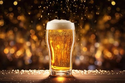 Premium AI Image | Golden beer adorned with lights