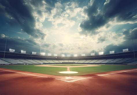 Premium AI Image | Baseball field and stadium in the background sports and competition concept ...