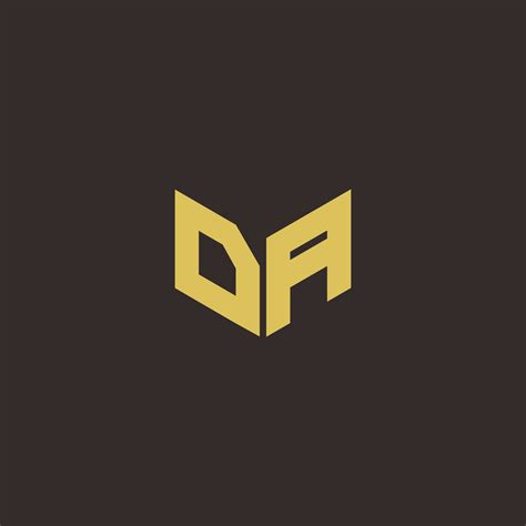 DA Logo Letter Initial Logo Designs Template with Gold and Black Background 2836955 Vector Art ...