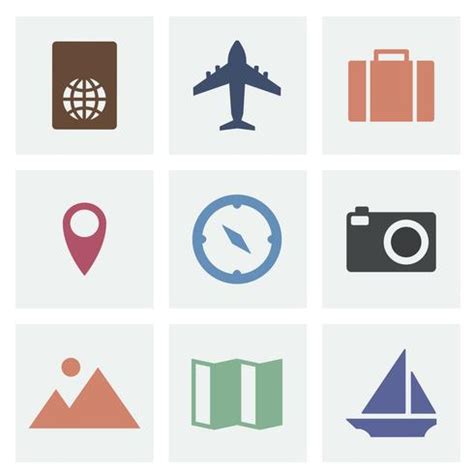 Collection of travel icons illustration - Download Free Vectors ...