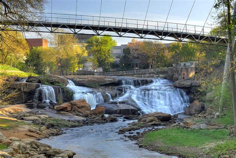 Liberty Bridge In Downtown Greenville Sc Falls Park Photograph by ...